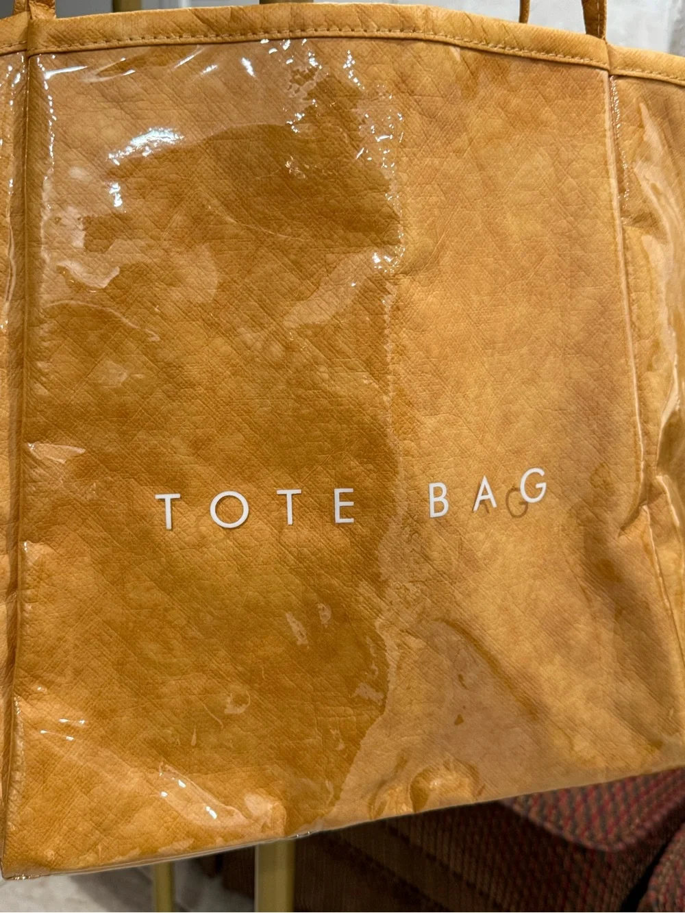 Women’s Large Glossy Camel Tote Bag Shoulder Bag